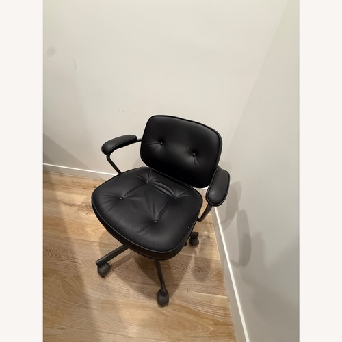 Used IKEA Alefjall Black Leather Office Chair for sale on AptDeco