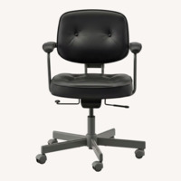 IKEA Alefjall Black Leather Office Chair