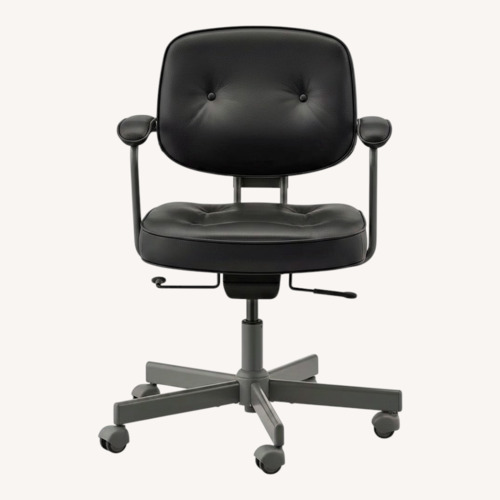 Used IKEA Alefjall Black Leather Office Chair for sale on AptDeco