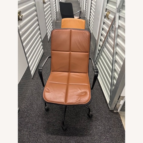 Used Scandi Swedese Brown Leather Conference Chairs for sale on AptDeco