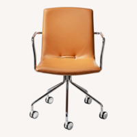 Scandi Light Brown Leather Conference Chairs