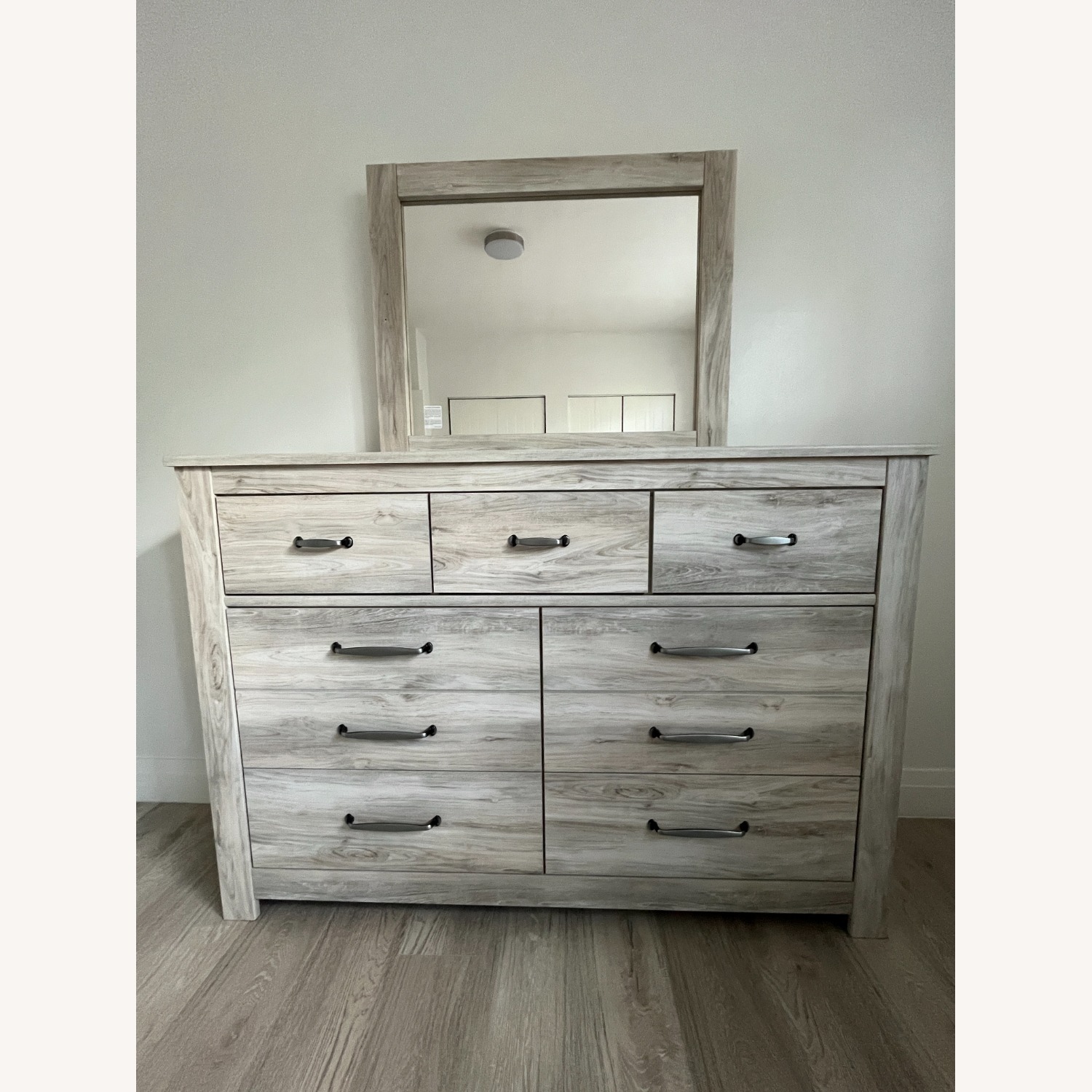 Ashley Furniture White Wood Dresser with Mirror - image-1
