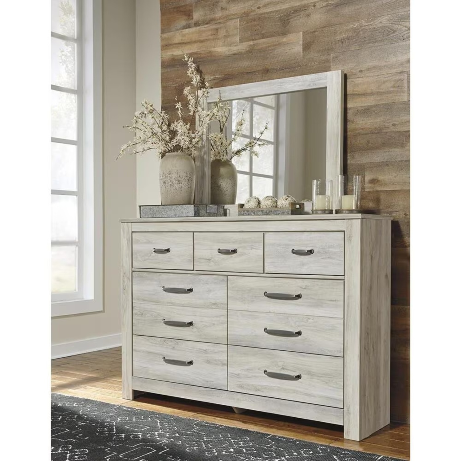 Ashley Furniture White Wood Dresser with Mirror - image-4