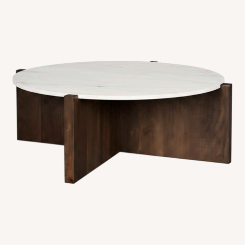 Used White Marble Coffee Table for sale on AptDeco