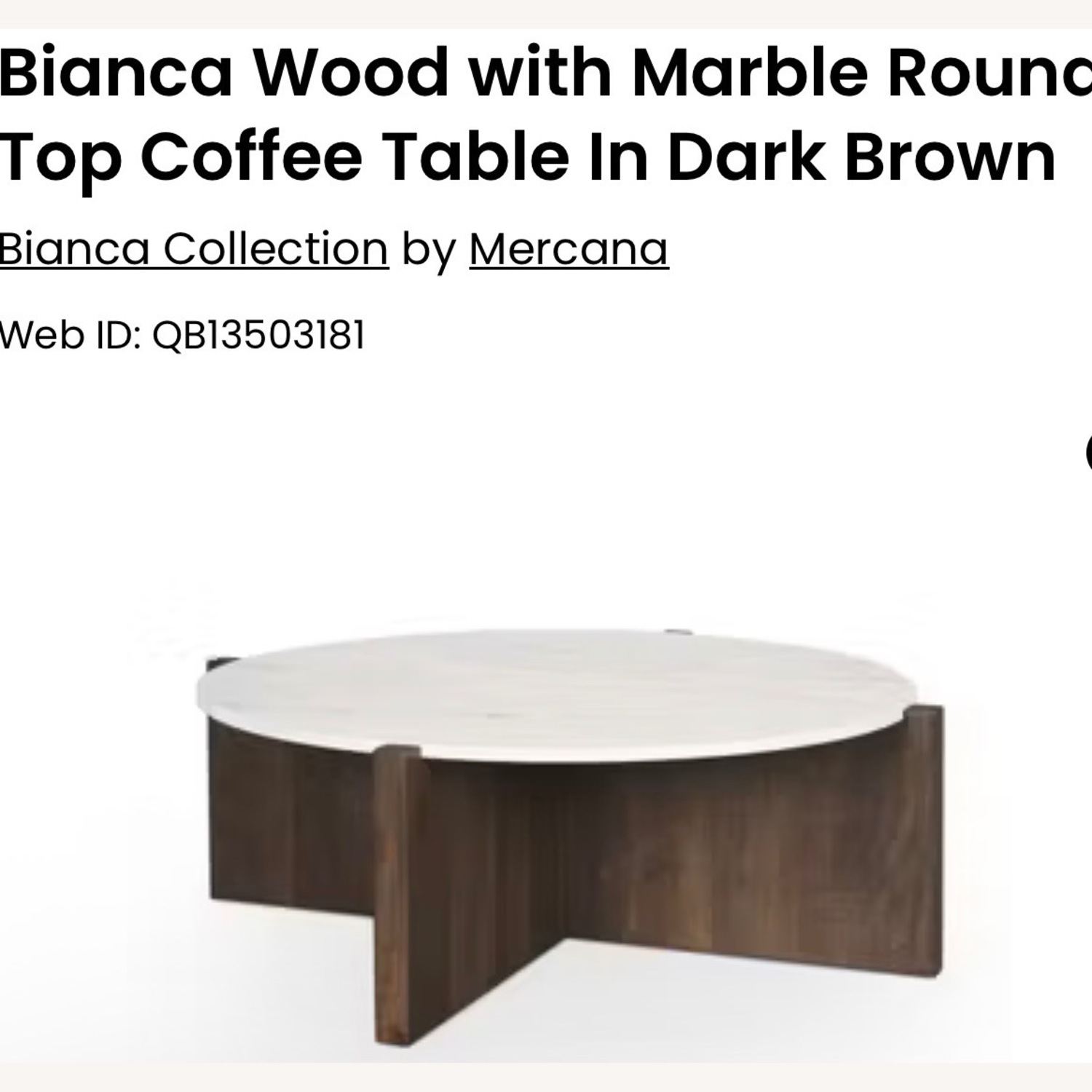 White Marble Coffee Table - image-1