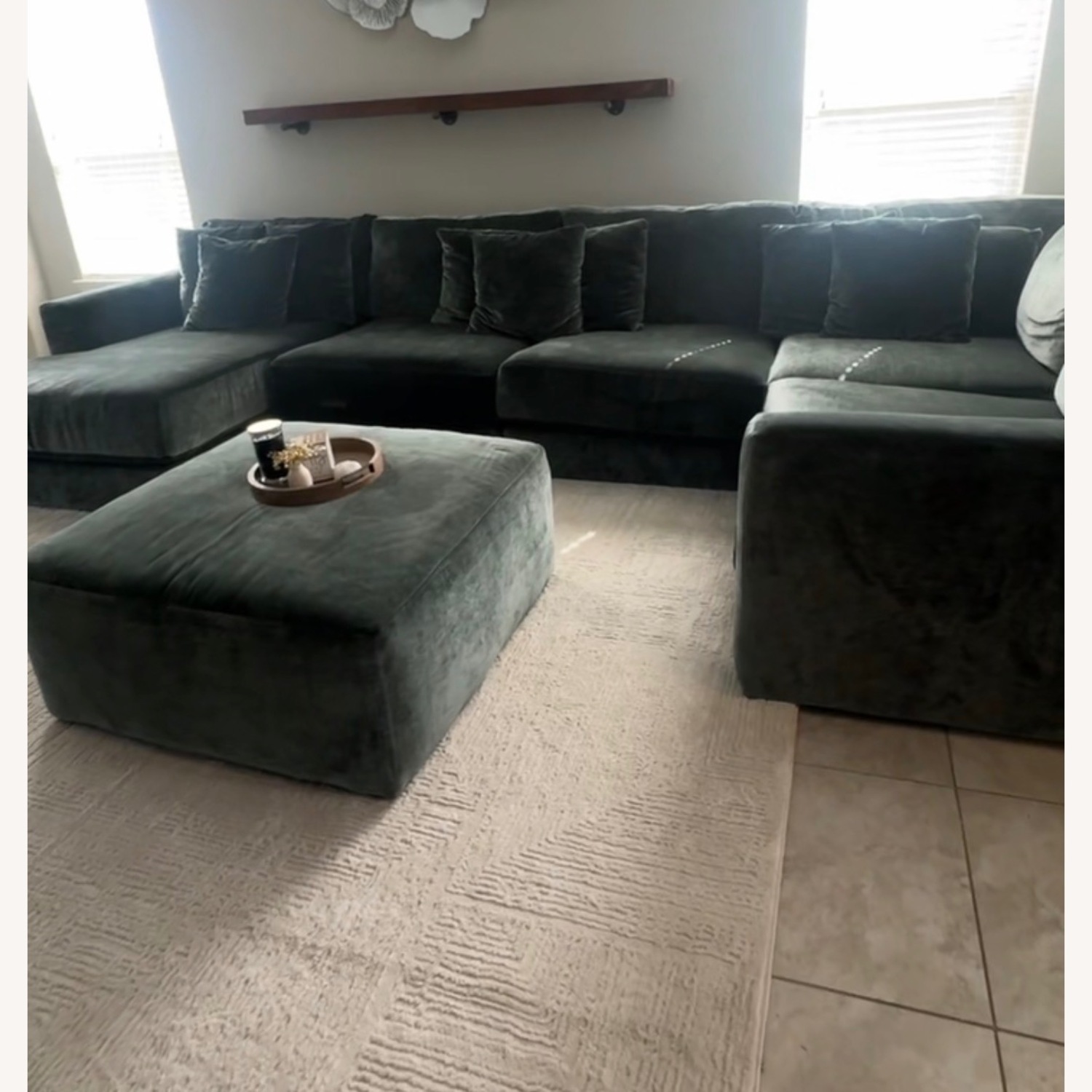 American Furniture Emerald Green sectional - image-2