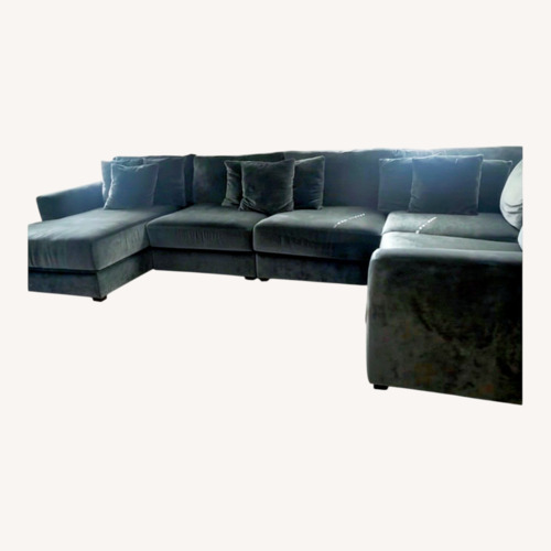 Used American Furniture Emerald Green sectional for sale on AptDeco