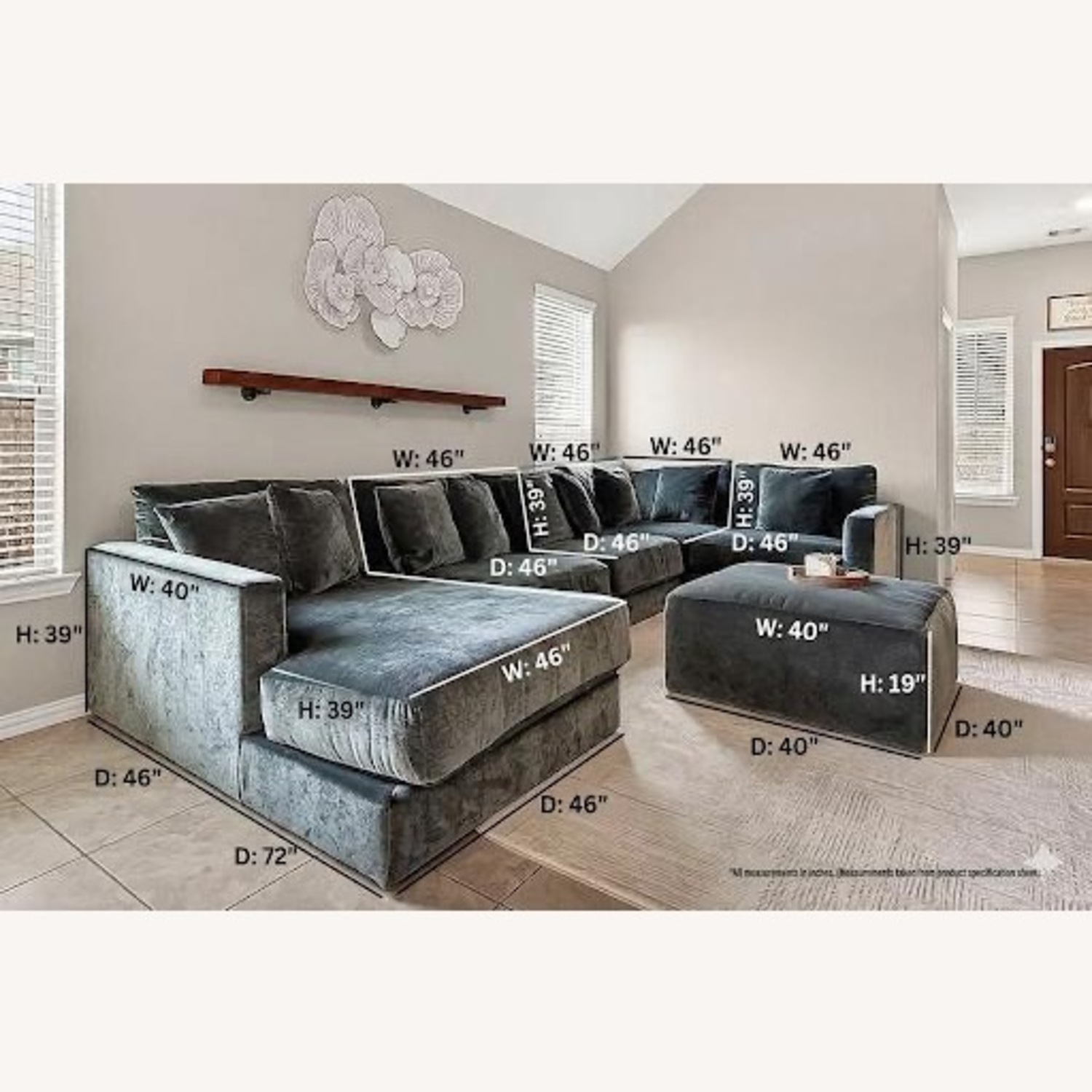 American Furniture Emerald Green sectional - image-1