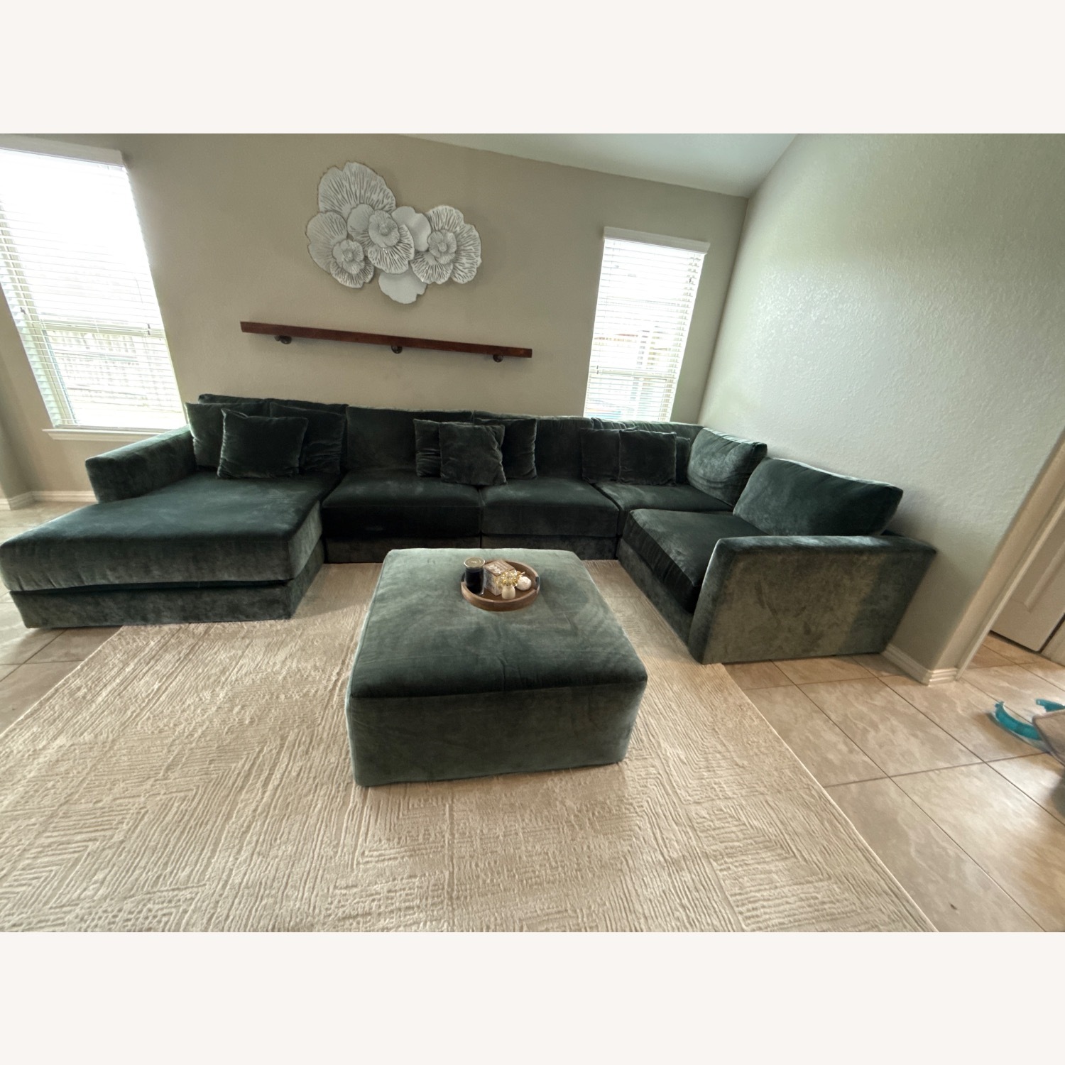 American Furniture Emerald Green sectional - image-3