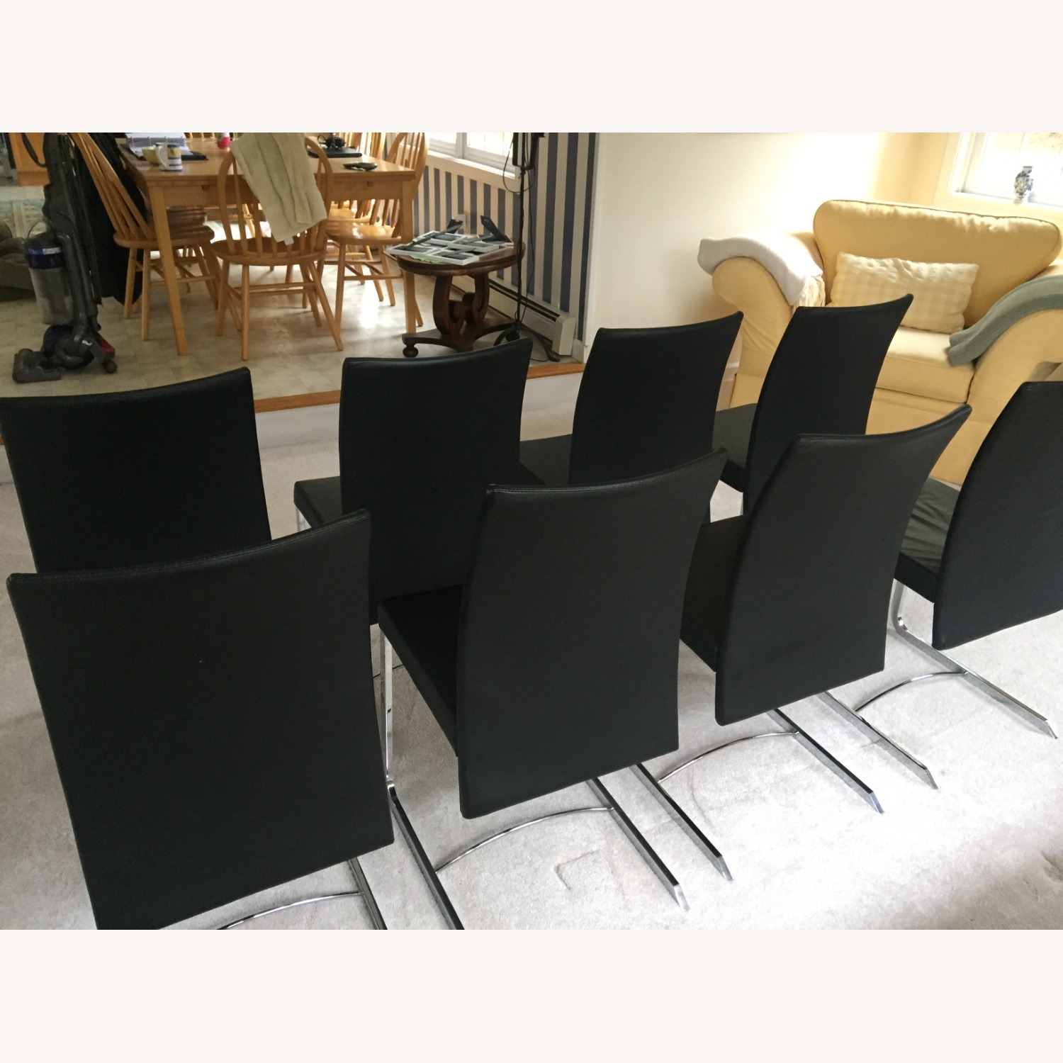 Roche Bobois Black Leather Dining Chairs - image-3