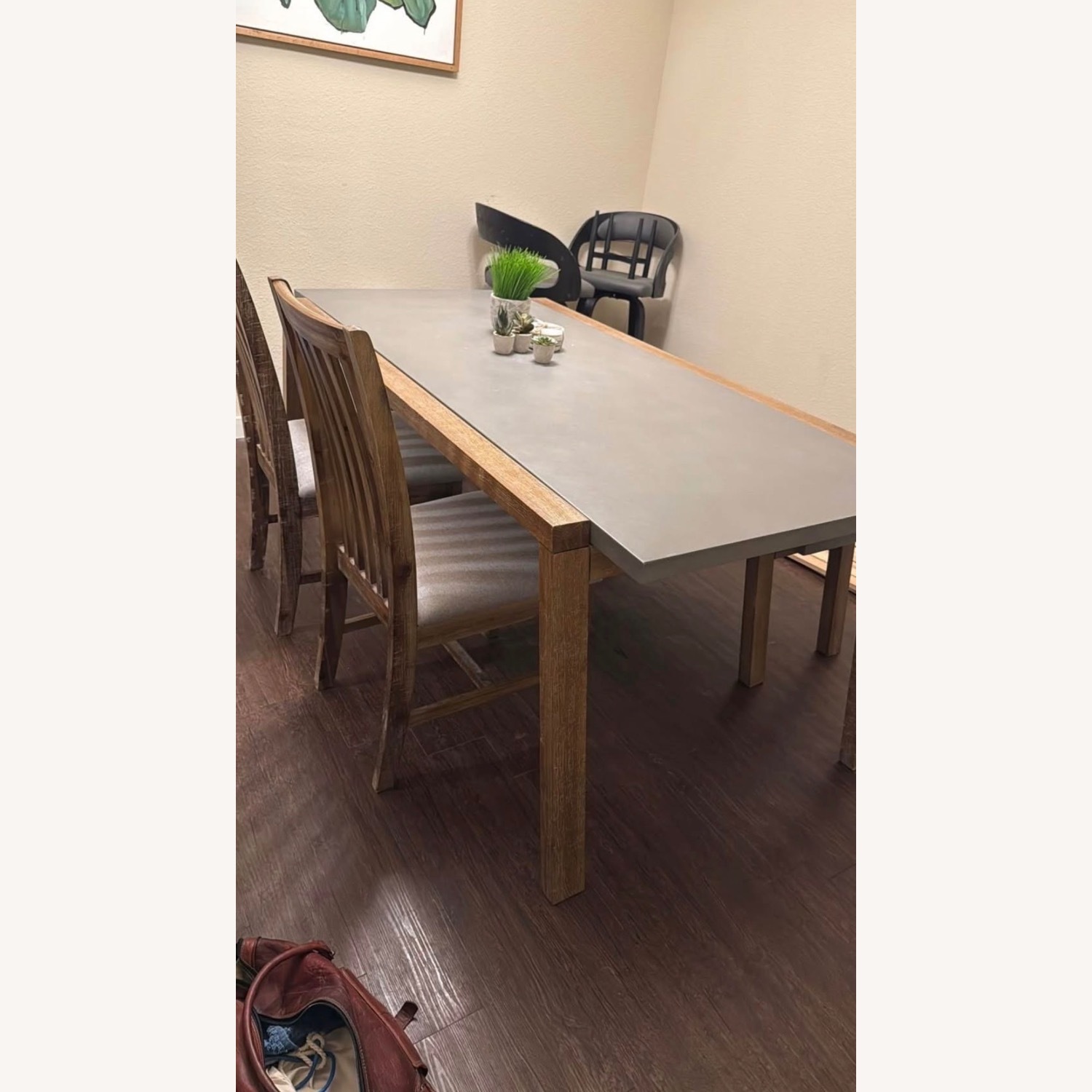 Dark Brown Wood Dining Set - image-2