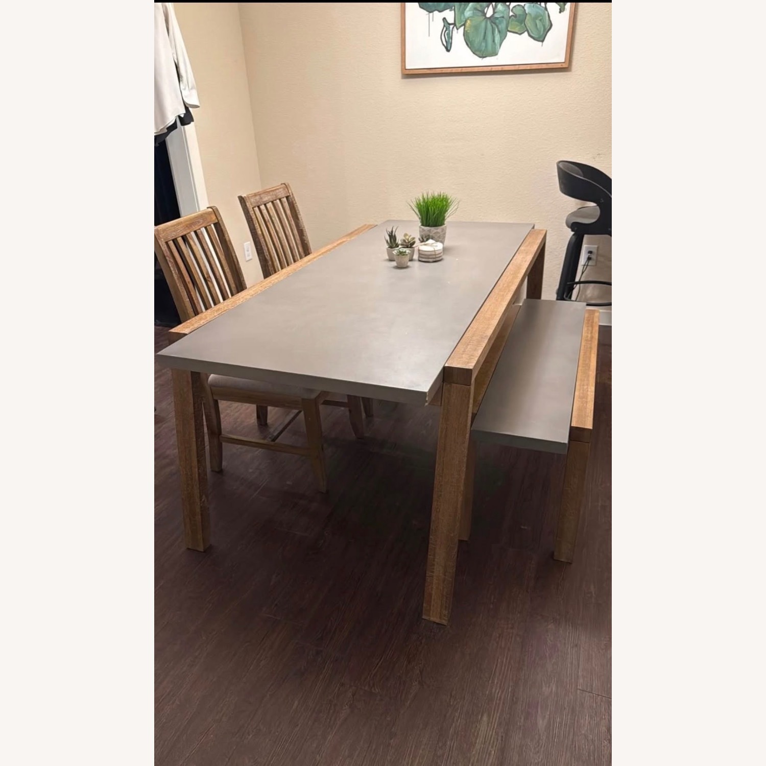 Dark Brown Wood Dining Set - image-1