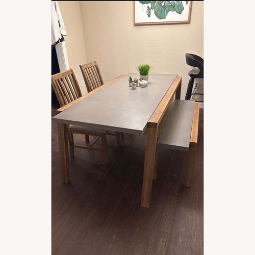 Used Dark Brown Wood Dining Set for sale on AptDeco