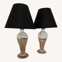 Simon Pearce Black Glass Table Lamps