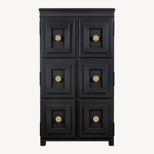 Used Hickory Chair Company Black Wood Armoire for sale on AptDeco