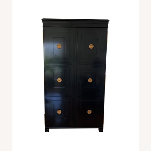 Used Hickory Chair Company Black Wood Armoire for sale on AptDeco