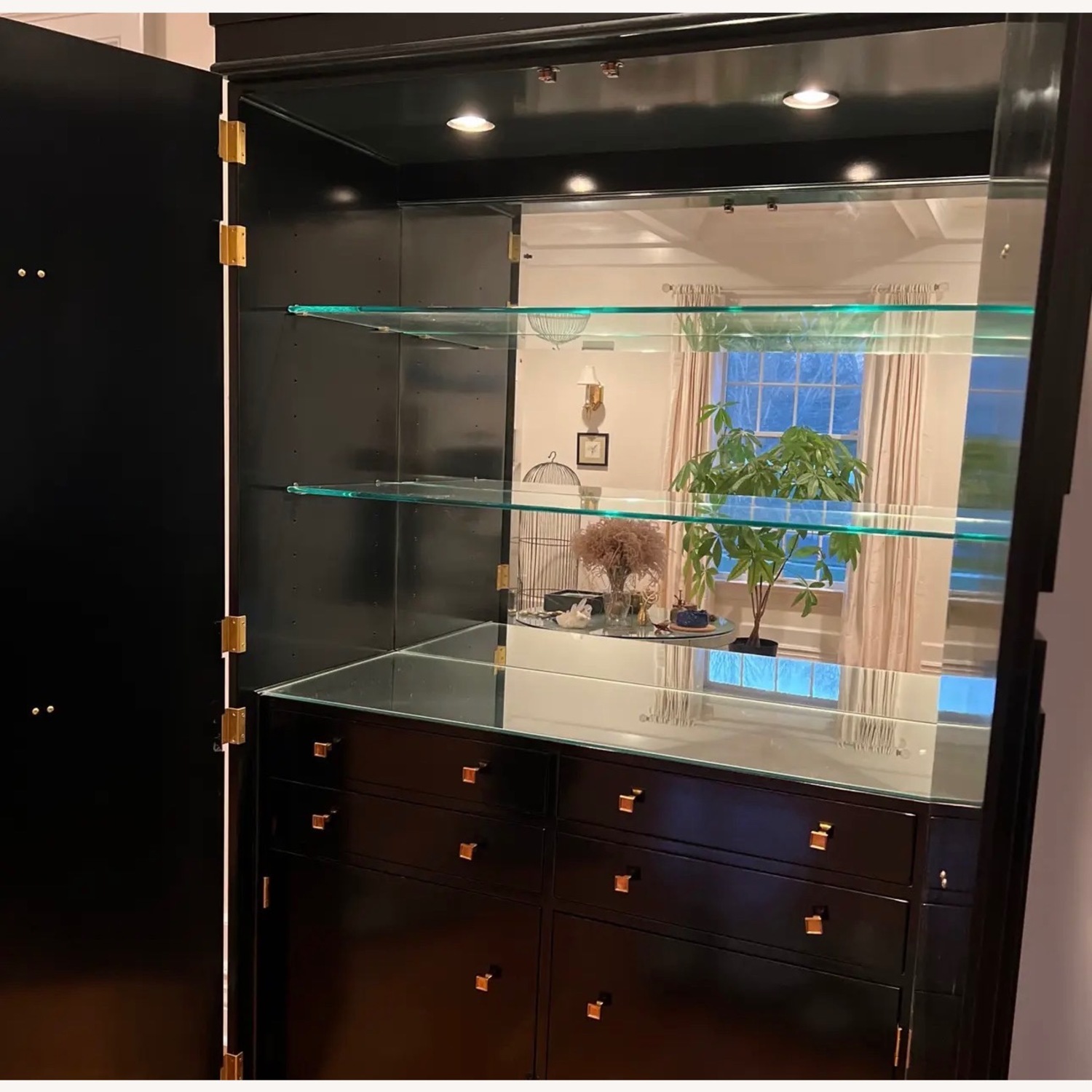 Hickory Chair Company Black Wood Armoire - image-10