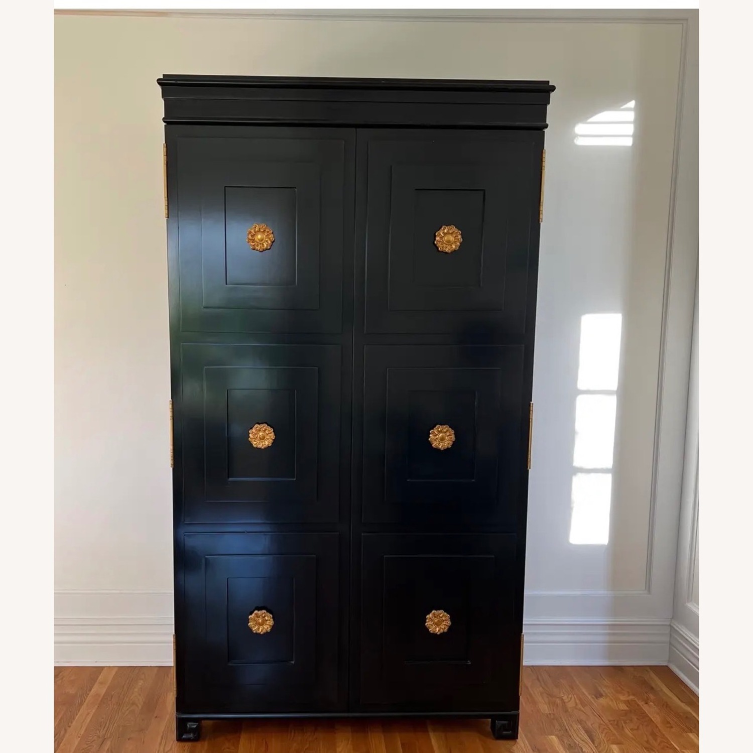 Hickory Chair Company Black Wood Armoire - image-11