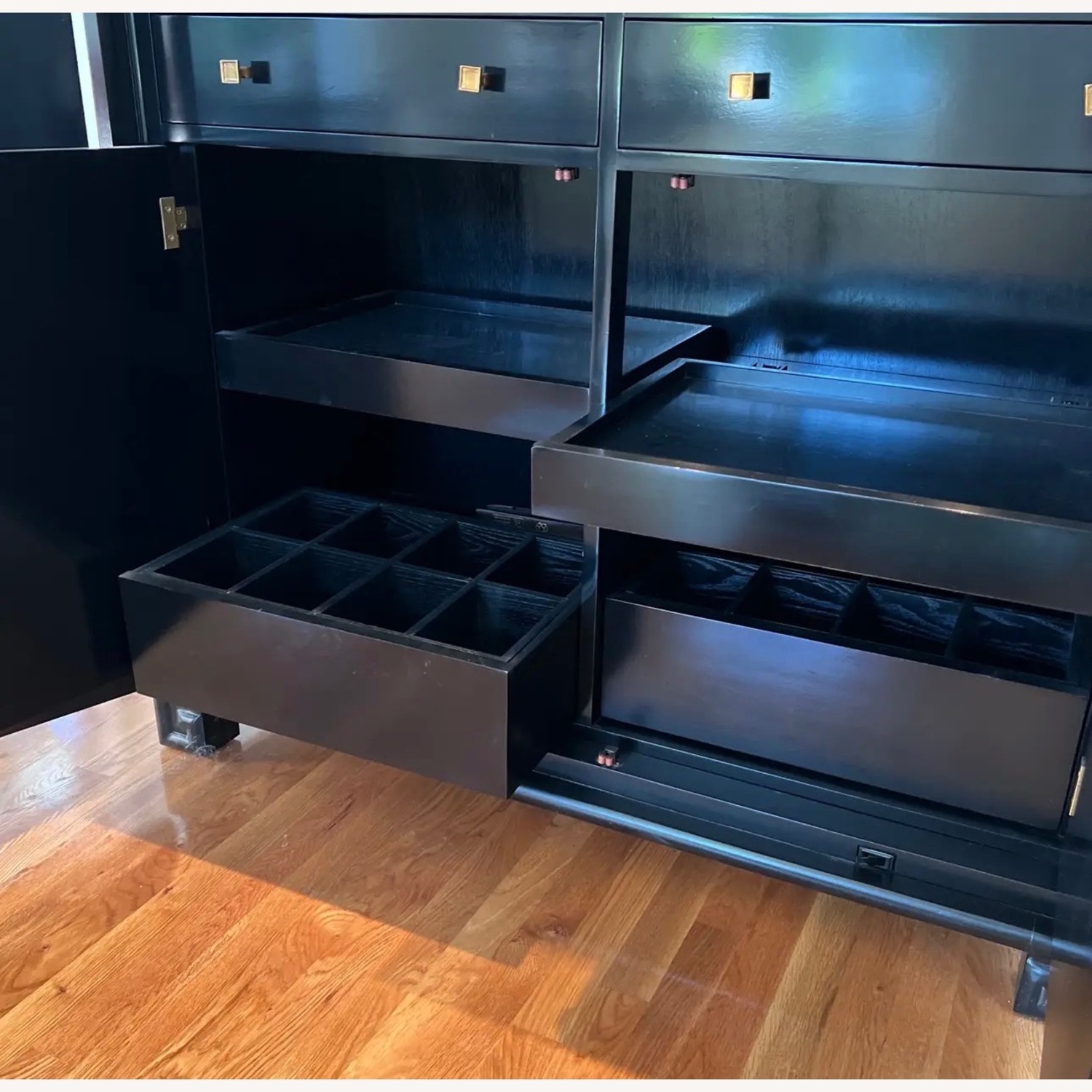 Hickory Chair Company Black Wood Armoire - image-6