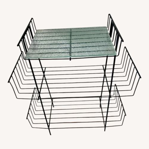 Used Vintage MCM Retro Black Wire Record Stand for sale on AptDeco