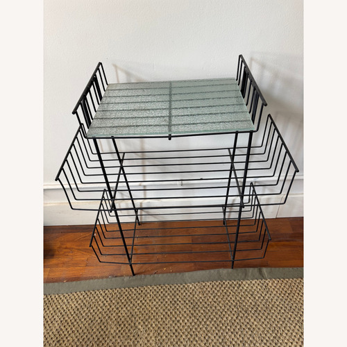 Used Vintage MCM Retro Black Wire Record Stand for sale on AptDeco