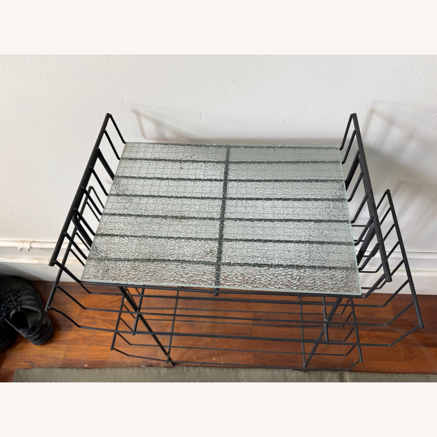 Vintage MCM Retro Black Wire Record Stand - image-2