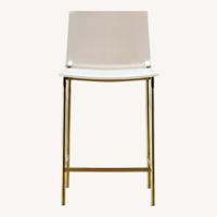 CB2 Chiaro Clear Acrylic Stool with Gold Legs