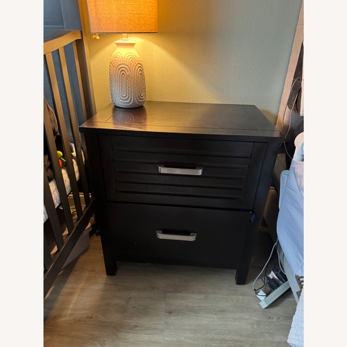 Used Bob's Discount Furniture Dalton Dark Brown Nightstands for sale on AptDeco