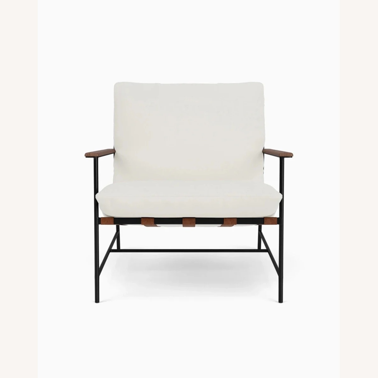 Vail Chiar White Metal Armchair Leather Back  - image-7