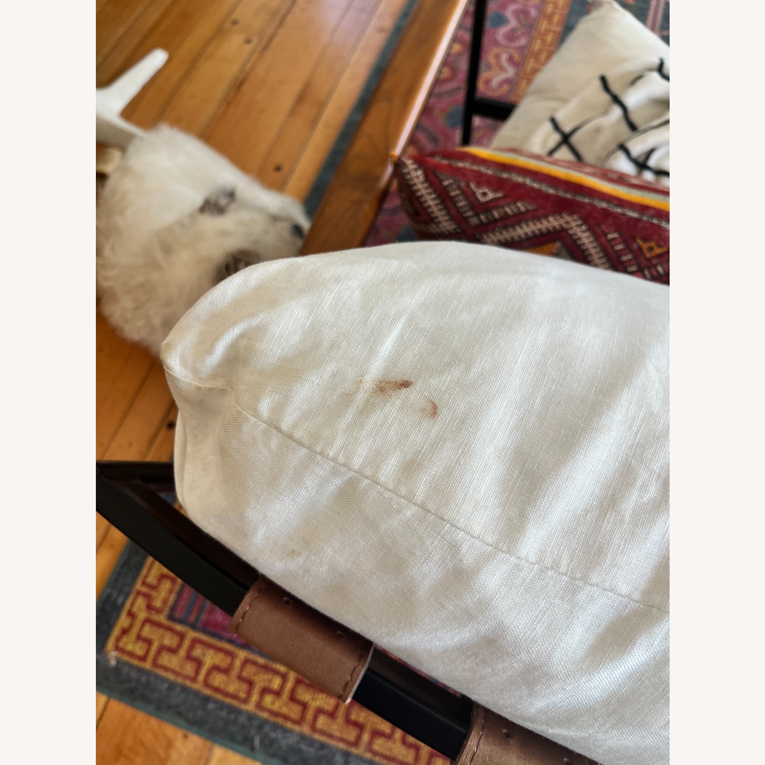 Vail Chiar White Metal Armchair Leather Back  - image-3