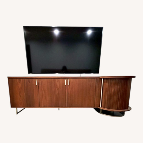 Used Dark Brown Wood Media Storage for sale on AptDeco