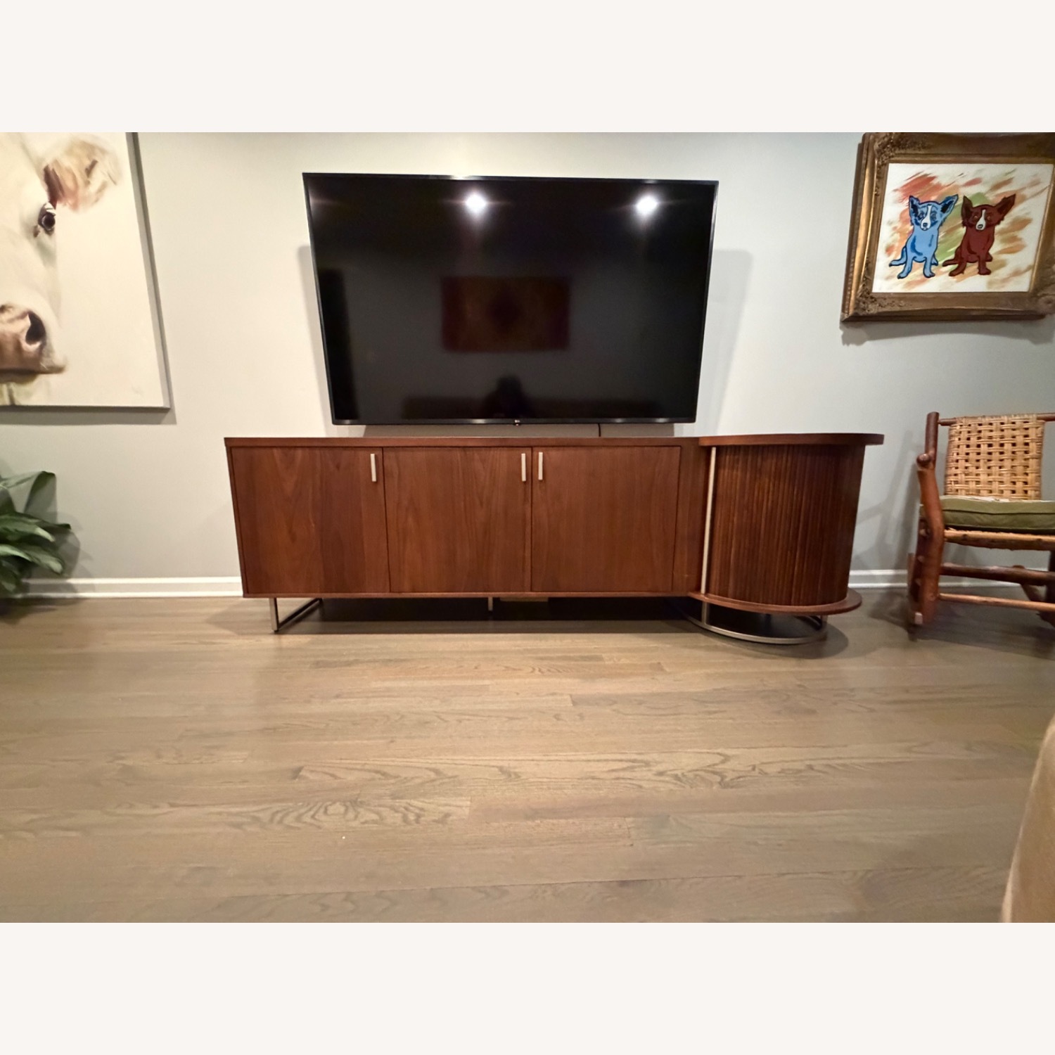 Dark Brown Wood Media Storage - image-1