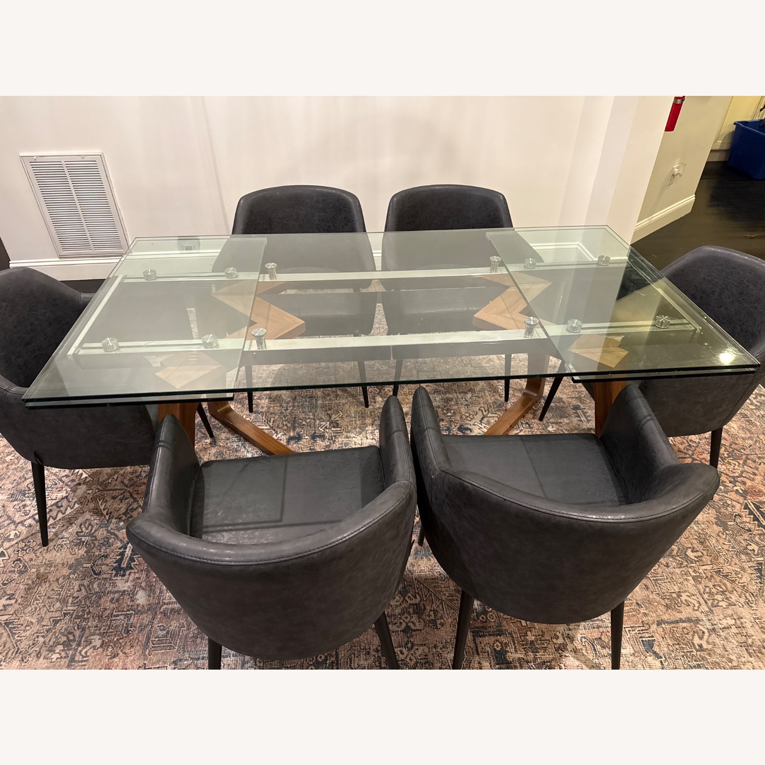 Dark Gray Glass Dining Set - image-3