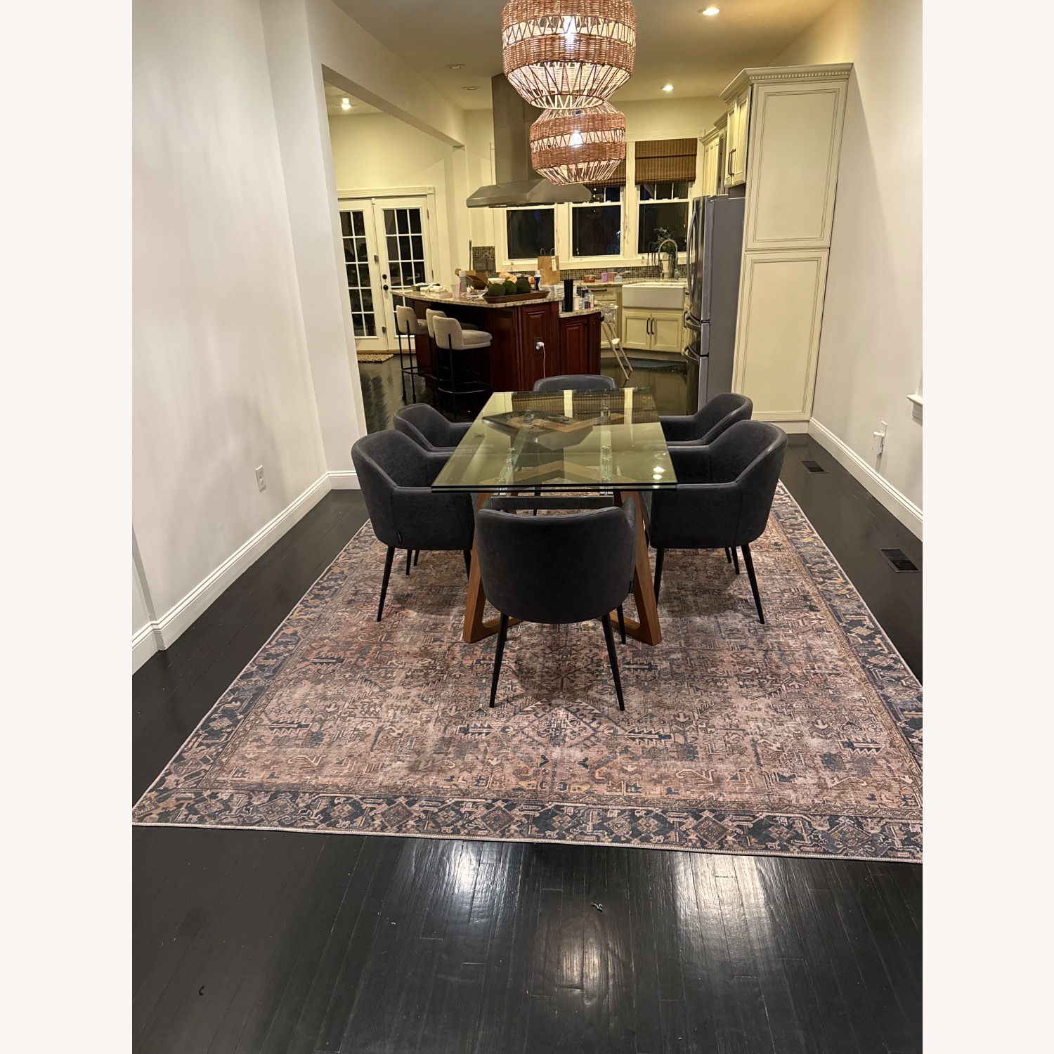 Dark Gray Glass Dining Set - image-2