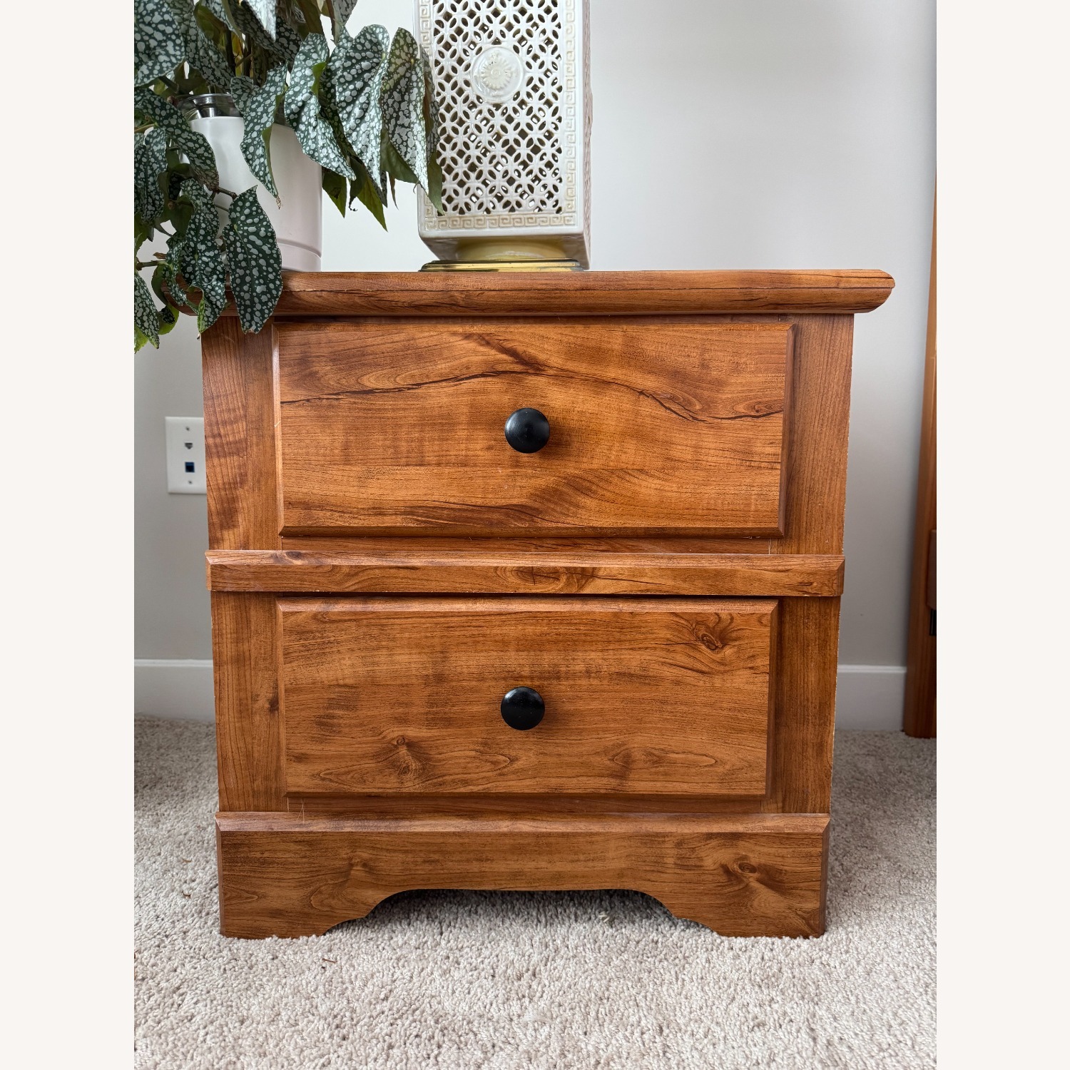 Natural Wood Nightstands - image-1