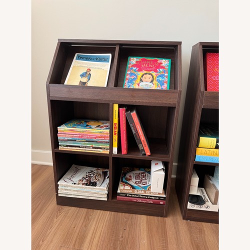 Used Dark Brown Wood Bookcase for sale on AptDeco
