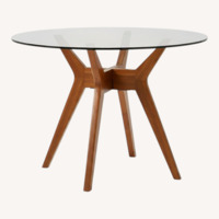 West Elm Jensen Round Glass Dining Table