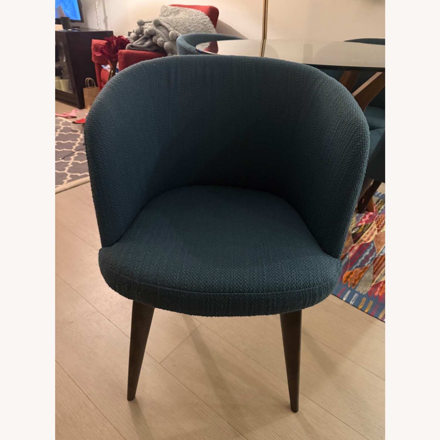 West Elm Abrazo Blue Fabric Dining Chairs - image-1