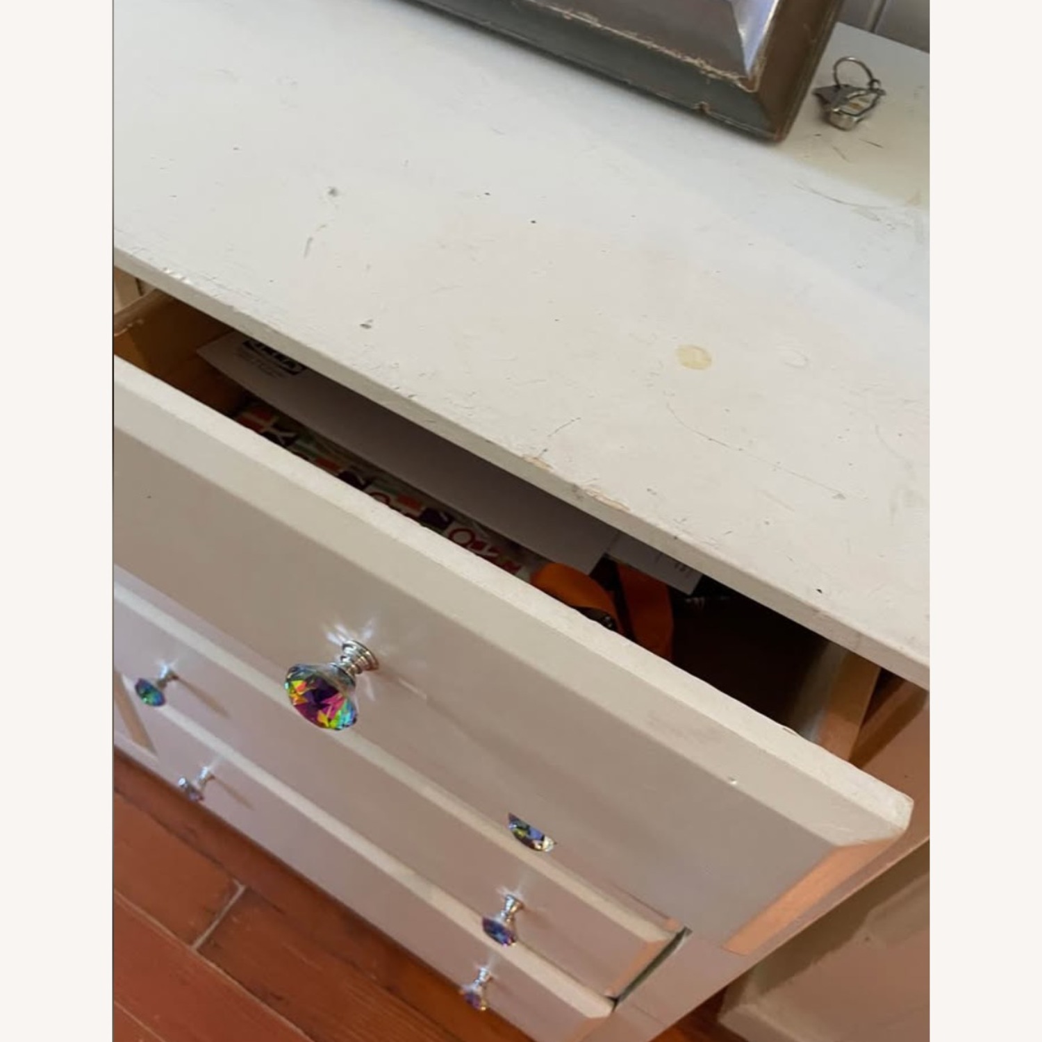 Vintage/Antique White Wood Dresser - image-3