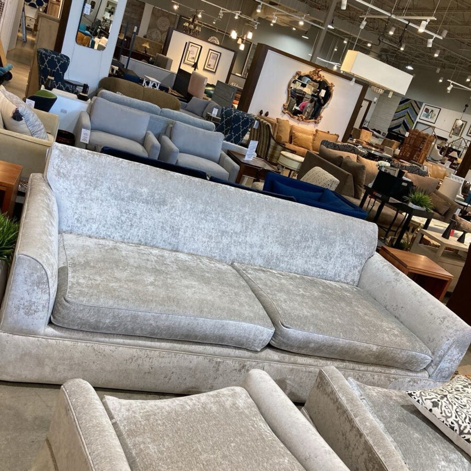 Oversized Skirted Chenille Sofa - image-3