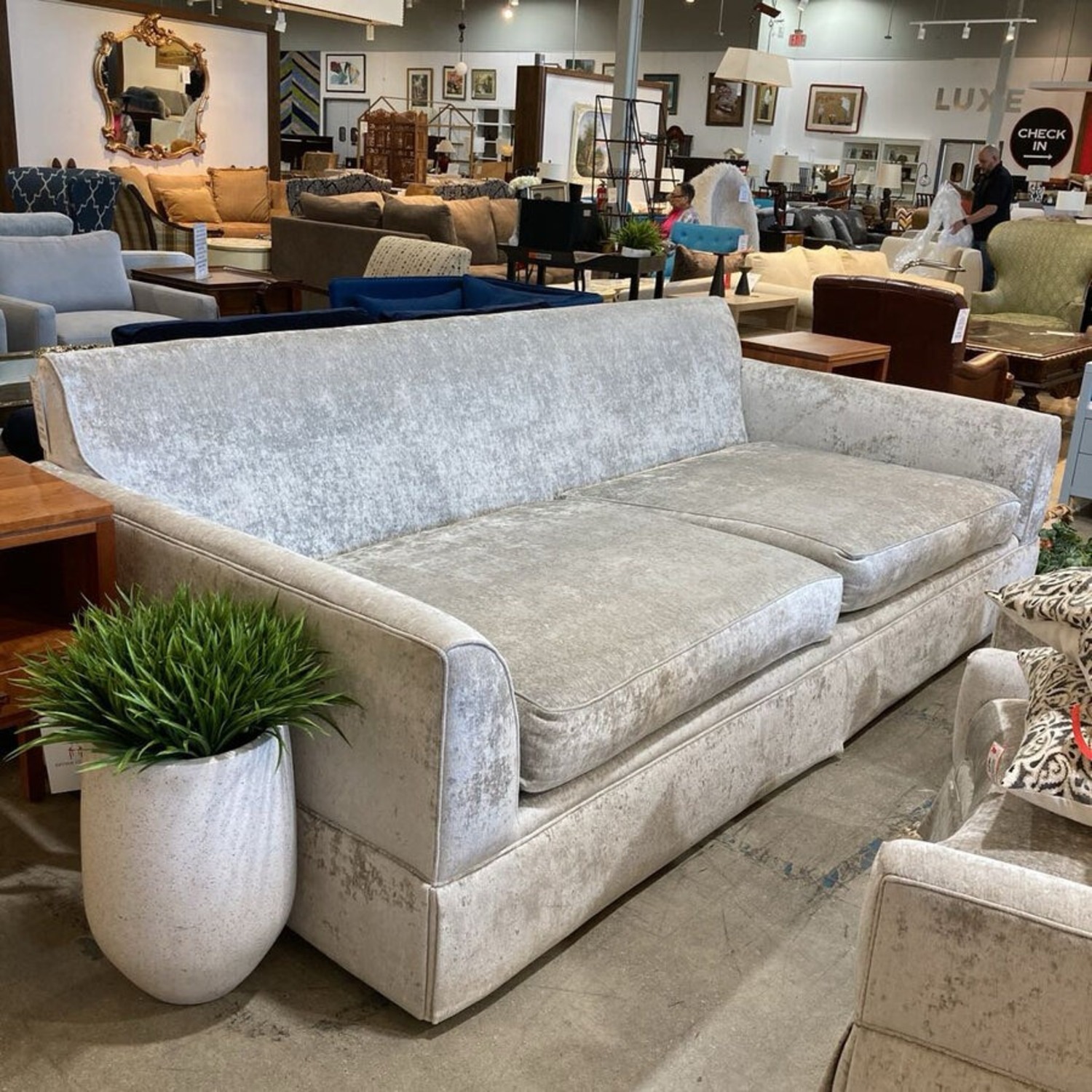 Oversized Skirted Chenille Sofa - image-2