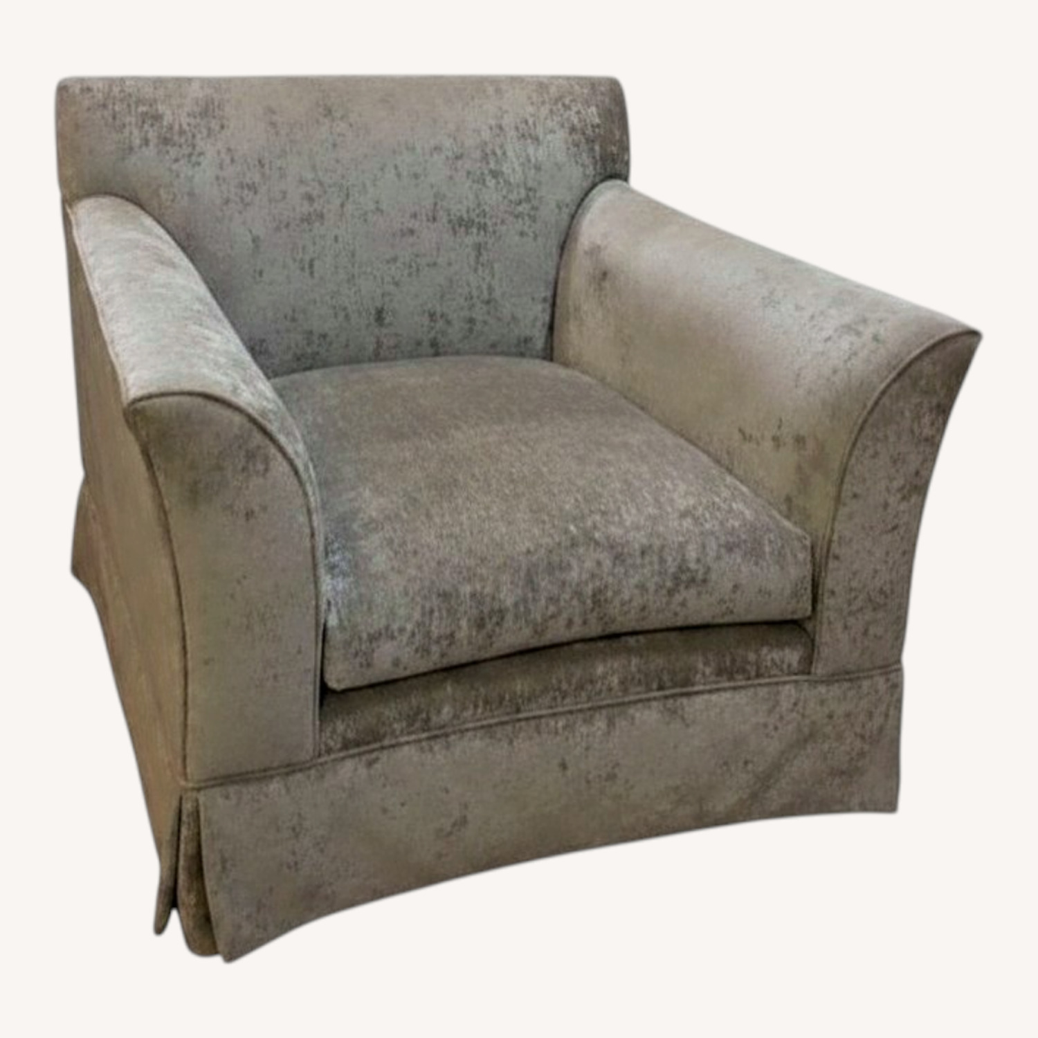 Art Deco Chenille Armchair w Ottoman Accent Chair - image-12