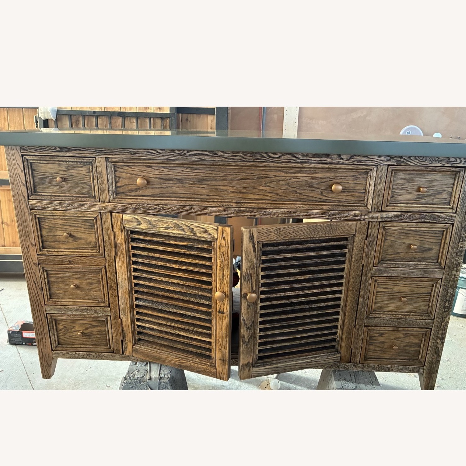 Western Hardware Dark Brown Oak Wood Vanity  - image-2