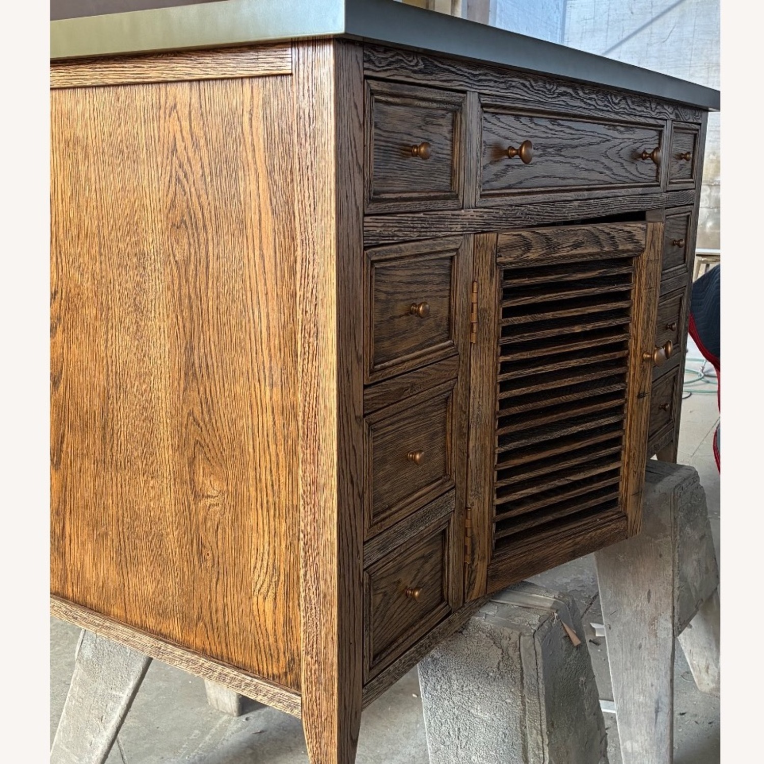 Western Hardware Dark Brown Oak Wood Vanity  - image-1