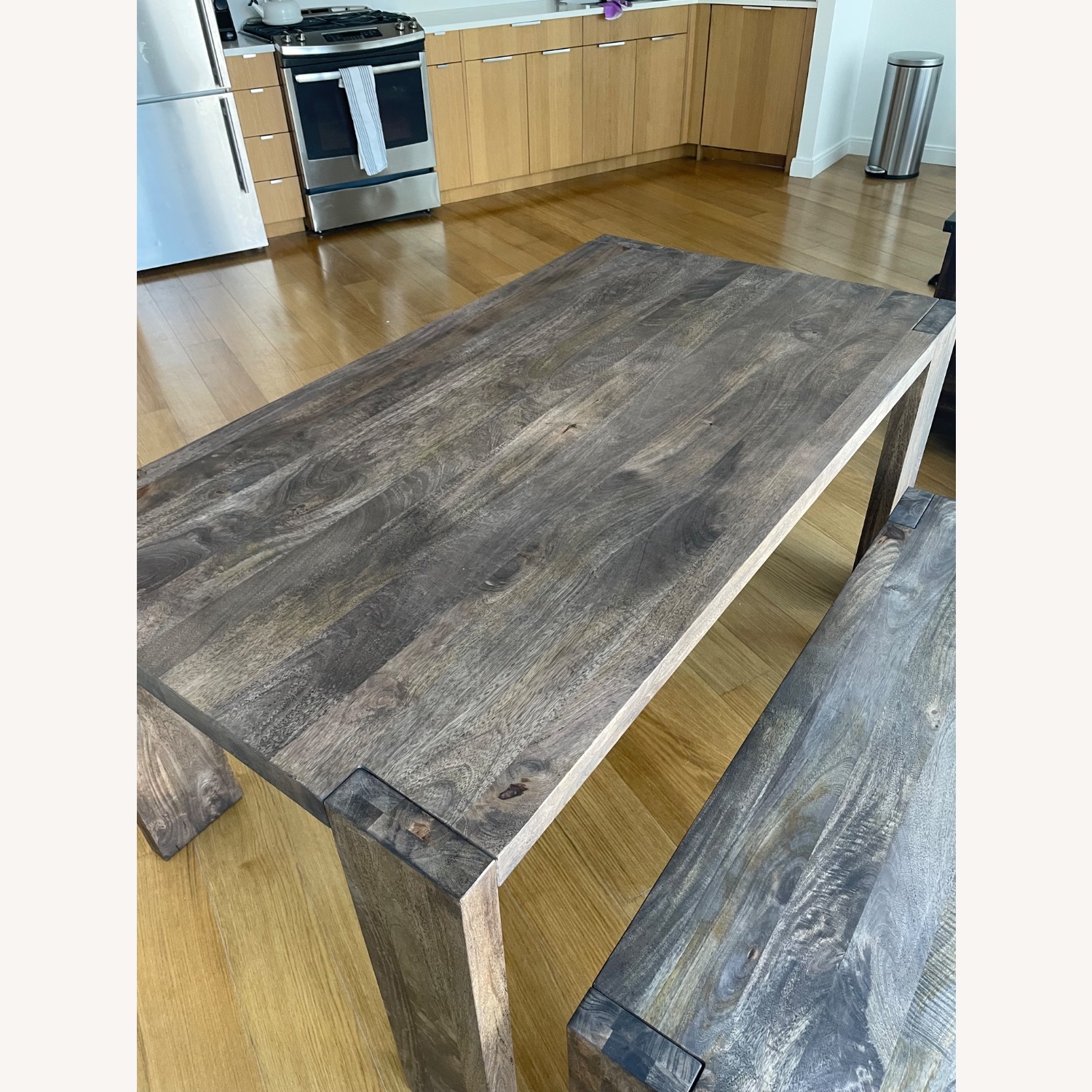 CB2 Blox 63" Rectangular Brown Wood Dining Table - image-2