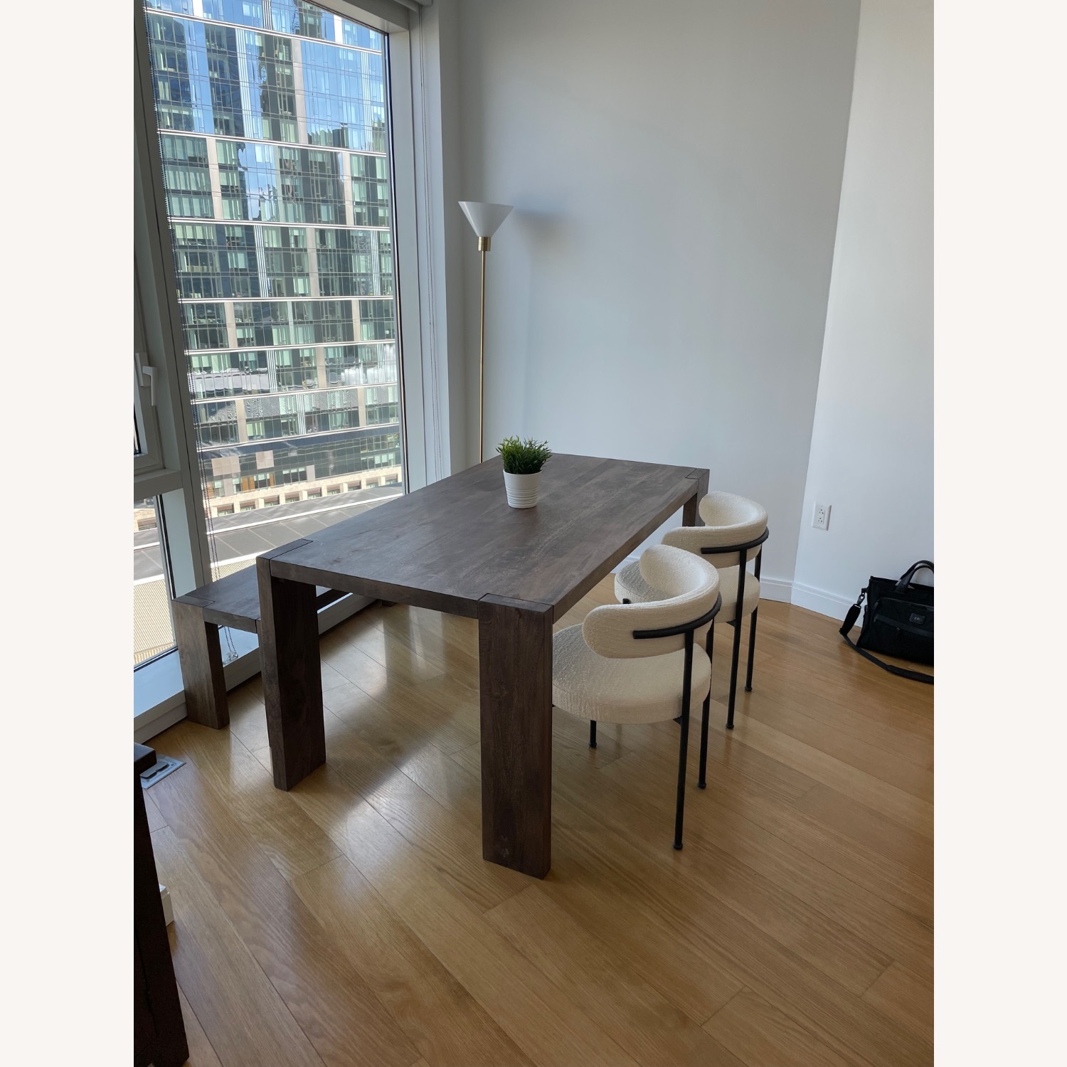 CB2 Blox Dark Brown Wood Bench - image-1