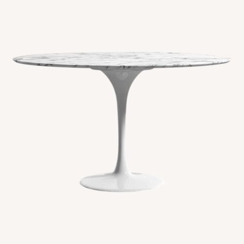 Used Rove Concepts Tulip White Marble Dining Table for sale on AptDeco