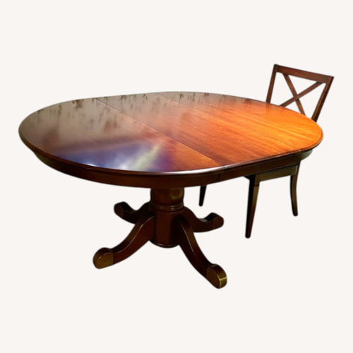Used Ethan Allen British Classics Pedestal Dining Table for sale on AptDeco