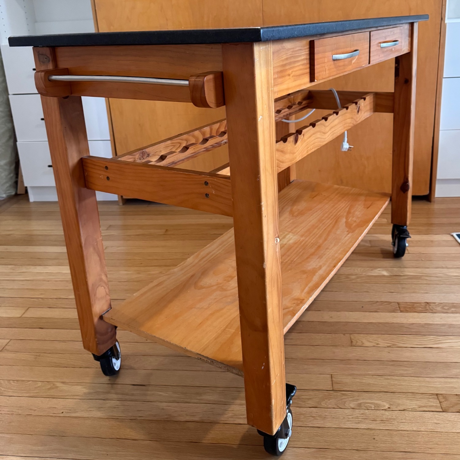 Kitchen Island Cart with Granite Top - image-2
