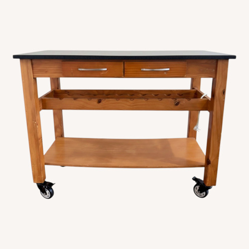 Used Kitchen Island Cart with Granite Top for sale on AptDeco